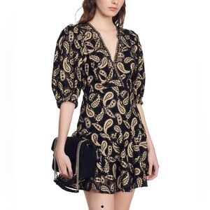 Sandro Aidé Mini Dress Paisley/Floral